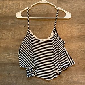 Striped flowy tank top